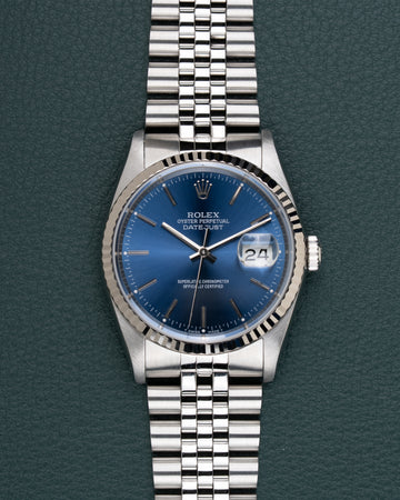 Blue Rolex Datejust 16234 from 1991 Full Set
