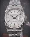 Silver Rolex Datejust 16234 from 2002 Full Set