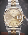 Champagne Big Diamond Rolex Datejust 16233 from 1995 Full Set