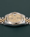 Rolex Datejust 16233 Champagne Dial - bovenaanzicht van de kast met kroon