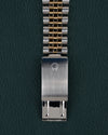Rolex Datejust 16233 - Close-up van de vouwsluiting met Rolex-kroonlogo op de Jubilee band