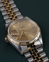Rolex Datejust 16233 - Zijaanzicht ondersteboven met de kroon aan de linkerzijde