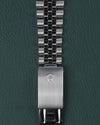 Rolex Datejust 16234 Black Diamond Dial 1994 - Close-up van de geopende vouwsluiting van de jubilee-band met het Rolex kroonlogo